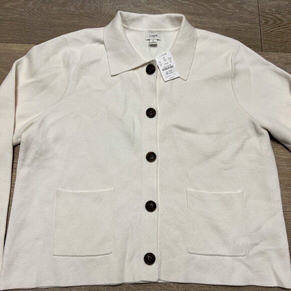 J. Crew Factory Polo Lady Jacket Cardigan Womens Size XL White NWT $138 CB956 - Picture 2 of 9